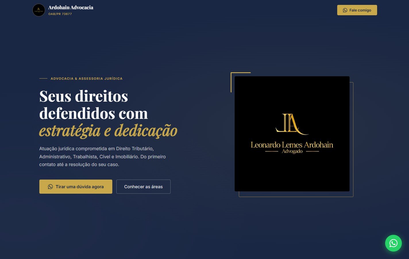 Site da Ardohain Advocacia