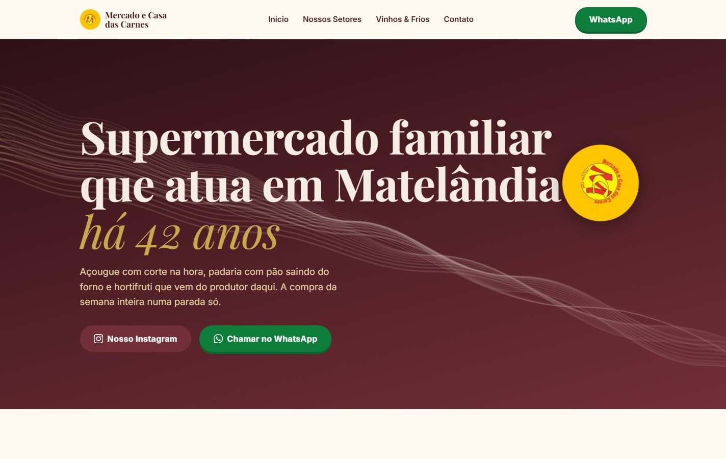 Site da Mercado e Casa das Carnes