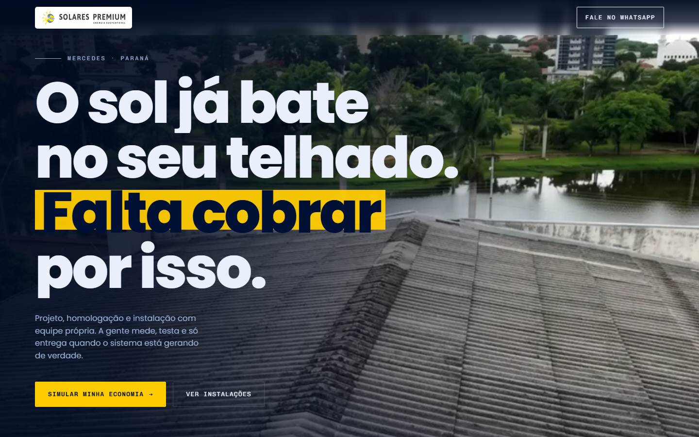 Site da Solares Premium